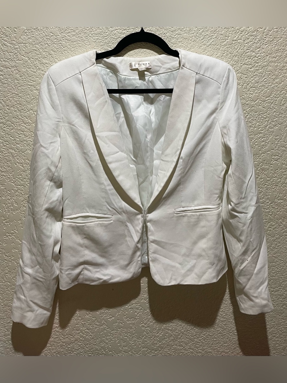 Kenar White Cream Women's Open-Front Blazer Jacket Size M